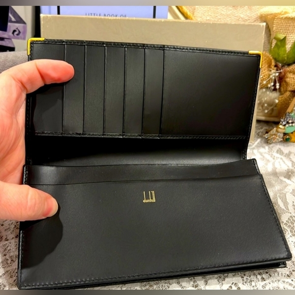 Dunhill Black Leather Wallet w/Box and Dust Cover LIKE NEW - Picture 4 of 6